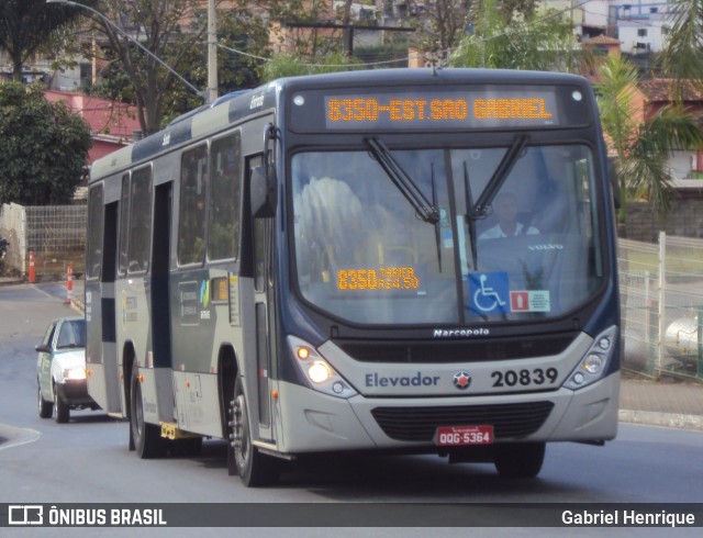 SM Transportes 20839 na cidade de Belo Horizonte, Minas Gerais, Brasil, por Gabriel Henrique. ID da foto: 6760937.