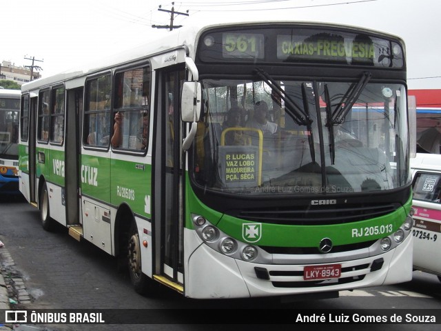 Viação Vera Cruz RJ 205.013 na cidade de Rio de Janeiro, Rio de Janeiro, Brasil, por André Luiz Gomes de Souza. ID da foto: 6761601.