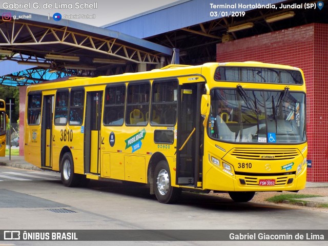 Auto Ônibus Três Irmãos 3810 na cidade de Jundiaí, São Paulo, Brasil, por Gabriel Giacomin de Lima. ID da foto: 6761897.