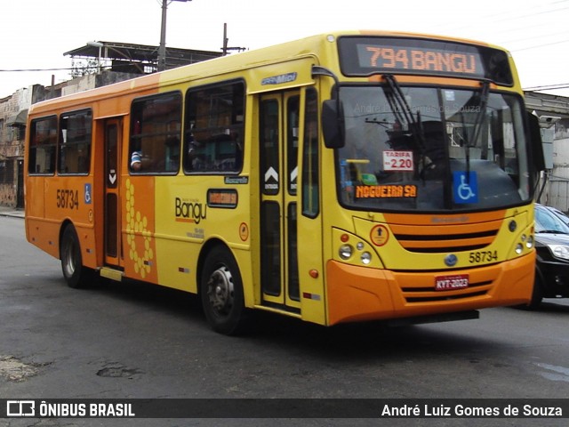 Auto Viação Bangu 58734 na cidade de Rio de Janeiro, Rio de Janeiro, Brasil, por André Luiz Gomes de Souza. Número da foto: #6764607.