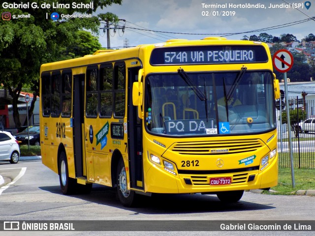 Viação Jundiaiense 2812 na cidade de Jundiaí, São Paulo, Brasil, por Gabriel Giacomin de Lima. ID da foto: 6766508.