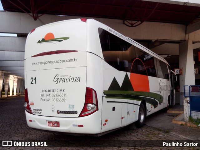 Transportes Graciosa 21 na cidade de Joinville, Santa Catarina, Brasil, por Paulinho Sartor. ID da foto: 6766637.