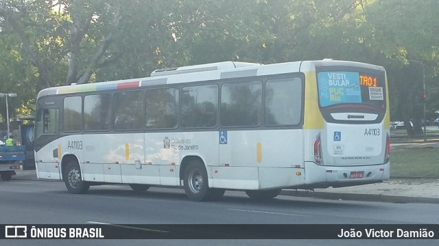 Real Auto Ônibus A41103 na cidade de Rio de Janeiro, Rio de Janeiro, Brasil, por João Victor Damião. Número da foto: #6767353.