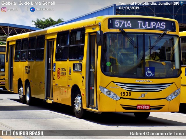 Viação Leme 1538 na cidade de Jundiaí, São Paulo, Brasil, por Gabriel Giacomin de Lima. ID da foto: 6766495.