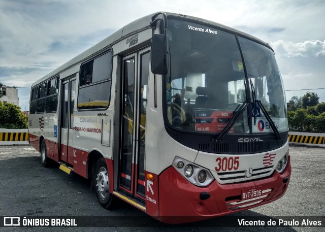 Empresa de Ônibus Pássaro Marron 3005 na cidade de Aparecida, São Paulo, Brasil, por Vicente de Paulo Alves. Número da foto: #6768080.