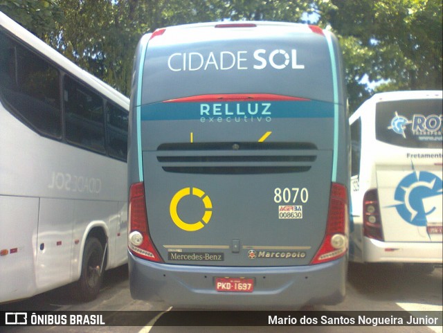 Viação Cidade Sol 8070 na cidade de Salvador, Bahia, Brasil, por Mario dos Santos Nogueira Junior. Número da foto: #6768035.