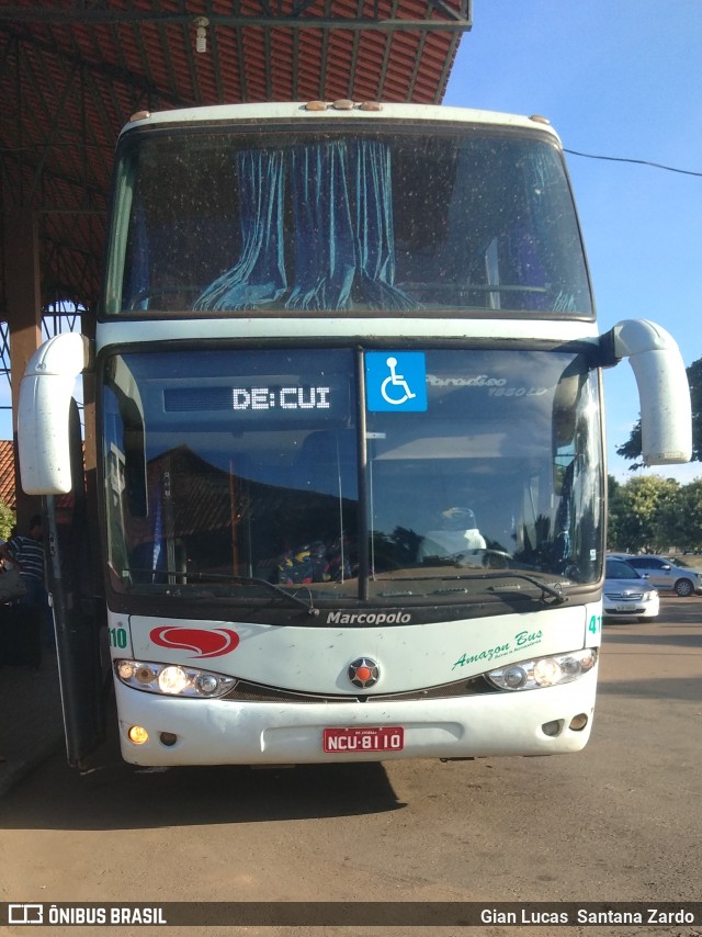 Eucatur - Empresa União Cascavel de Transportes e Turismo 4110 na cidade de Ouro Preto do Oeste, Rondônia, Brasil, por Gian Lucas  Santana Zardo. ID da foto: 6771984.