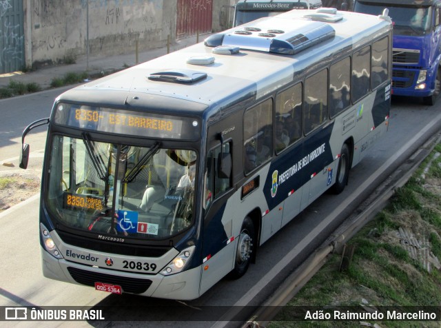 SM Transportes 20839 na cidade de Belo Horizonte, Minas Gerais, Brasil, por Adão Raimundo Marcelino. ID da foto: 6772256.