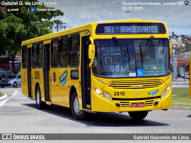 Viação Jundiaiense 2818 na cidade de Jundiaí, São Paulo, Brasil, por Gabriel Giacomin de Lima. Número da foto: #6771973.