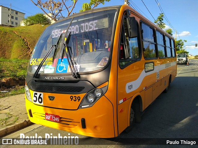 Transporte Suplementar de Belo Horizonte 939 na cidade de Belo Horizonte, Minas Gerais, Brasil, por Paulo Thiago. Número da foto: #6772024.