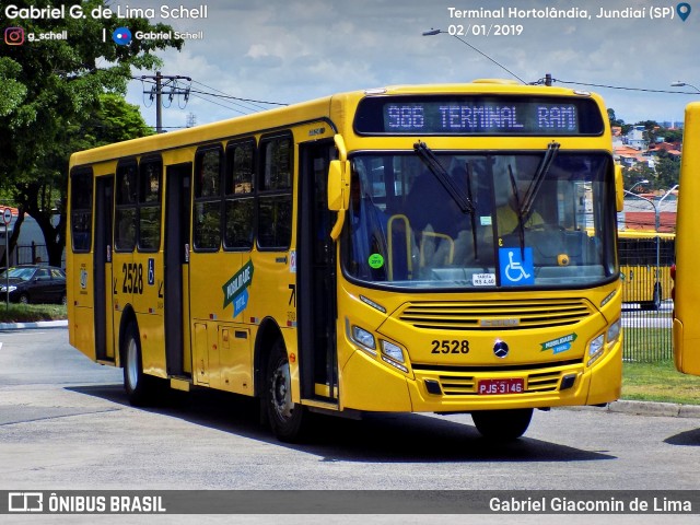 Viação Jundiaiense 2528 na cidade de Jundiaí, São Paulo, Brasil, por Gabriel Giacomin de Lima. ID da foto: 6771969.