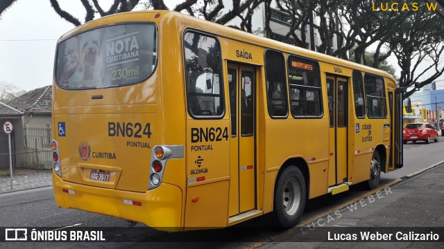Transporte Coletivo Glória BN624 na cidade de Curitiba, Paraná, Brasil, por Lucas Weber Calizario. Número da foto: #6704569.