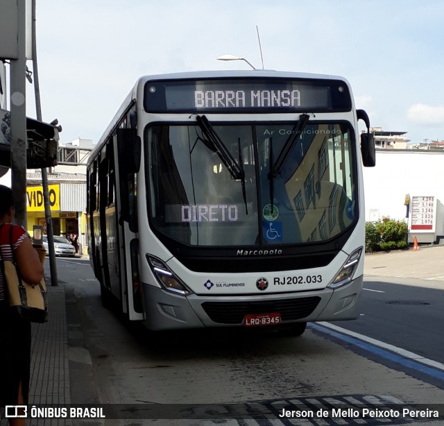 Viação Sul Fluminense RJ 202.033 na cidade de Volta Redonda, Rio de Janeiro, Brasil, por Jerson de Mello Peixoto Pereira. Número da foto: #6703619.