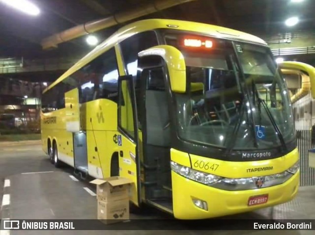 Viação Itapemirim 60647 na cidade de São Paulo, São Paulo, Brasil, por Everaldo Bordini. ID da foto: 6706341.