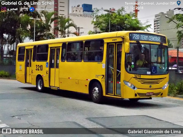 Auto Ônibus Três Irmãos 3210 na cidade de Jundiaí, São Paulo, Brasil, por Gabriel Giacomin de Lima. Número da foto: #6706560.