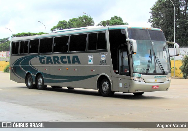 Viação Garcia 6538 na cidade de Maringá, Paraná, Brasil, por Vagner Valani. ID da foto: 6709087.