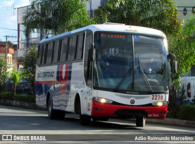 Viação São Cristóvão 2270 na cidade de São João del Rei, Minas Gerais, Brasil, por Adão Raimundo Marcelino. ID da foto: 6709713.