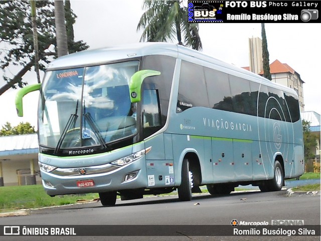 Viação Garcia 7697 na cidade de Rolândia, Paraná, Brasil, por Romílio Busólogo Silva . ID da foto: 6714290.