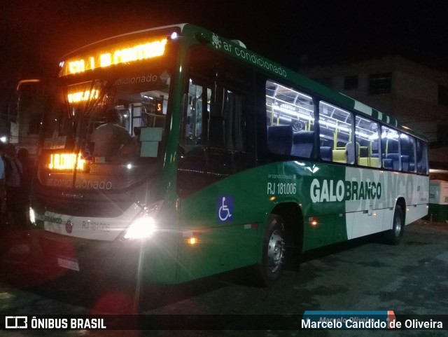 Viação Galo Branco RJ 181.006 na cidade de Niterói, Rio de Janeiro, Brasil, por Marcelo Candido de Oliveira. ID da foto: 6713249.