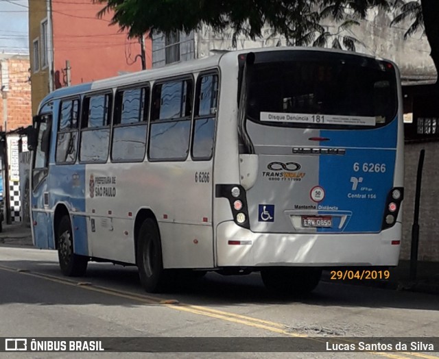 Transwolff Transportes e Turismo 6 6266 na cidade de São Paulo, São Paulo, Brasil, por Lucas Santos da Silva. ID da foto: 6712767.