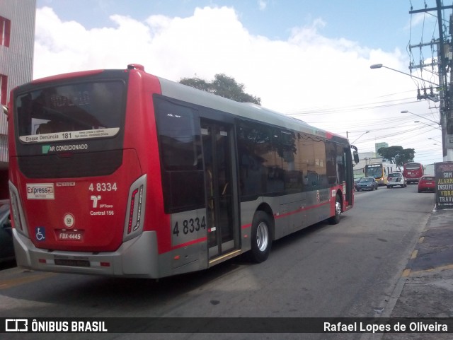 Express Transportes Urbanos Ltda 4 8334 na cidade de São Paulo, São Paulo, Brasil, por Rafael Lopes de Oliveira. Número da foto: #6714101.