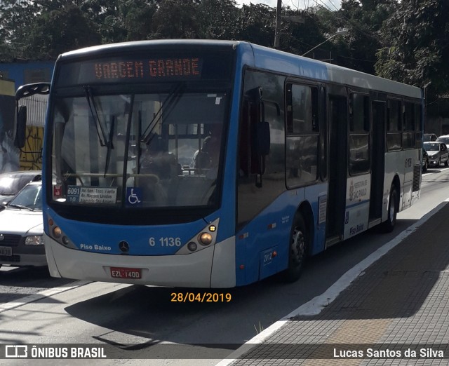 Viação Cidade Dutra 6 1136 na cidade de São Paulo, São Paulo, Brasil, por Lucas Santos da Silva. ID da foto: 6715740.