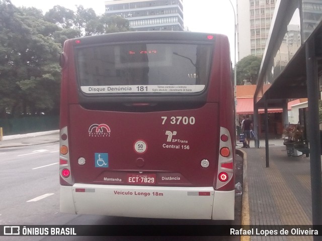 Viação Metrópole Paulista - Zona Sul 7 3700 na cidade de São Paulo, São Paulo, Brasil, por Rafael Lopes de Oliveira. ID da foto: 6717506.