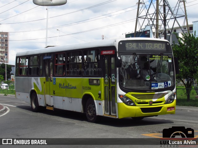 Viação Nilopolitana RJ 123.064 na cidade de Nova Iguaçu, Rio de Janeiro, Brasil, por Lucas Alvim. Número da foto: #6716486.