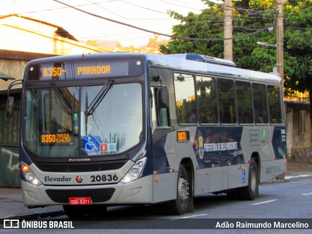 SM Transportes 20836 na cidade de Contagem, Minas Gerais, Brasil, por Adão Raimundo Marcelino. ID da foto: 6775393.