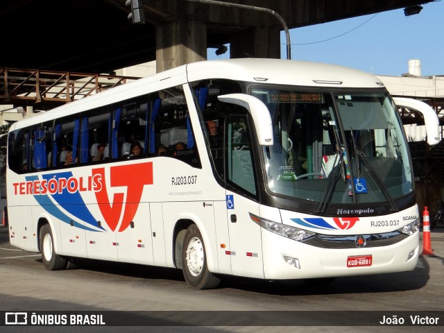 Viação Teresópolis RJ 203.037 na cidade de Rio de Janeiro, Rio de Janeiro, Brasil, por João Victor. Número da foto: #6773020.
