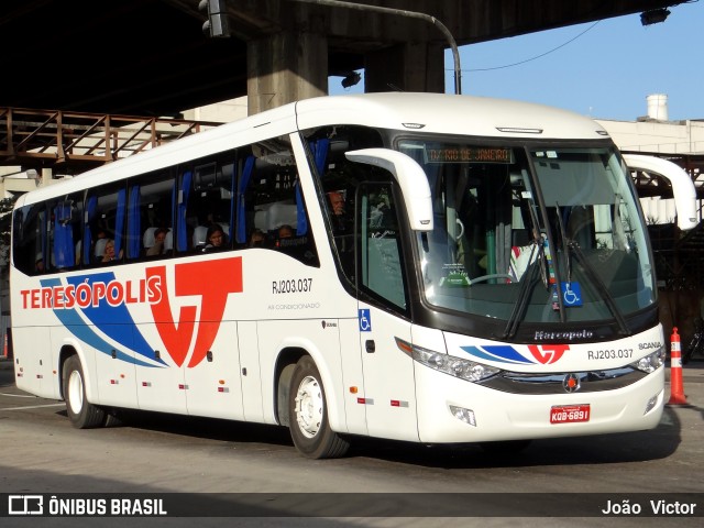 Viação Teresópolis RJ 203.037 na cidade de Rio de Janeiro, Rio de Janeiro, Brasil, por João Victor. ID da foto: 6773020.