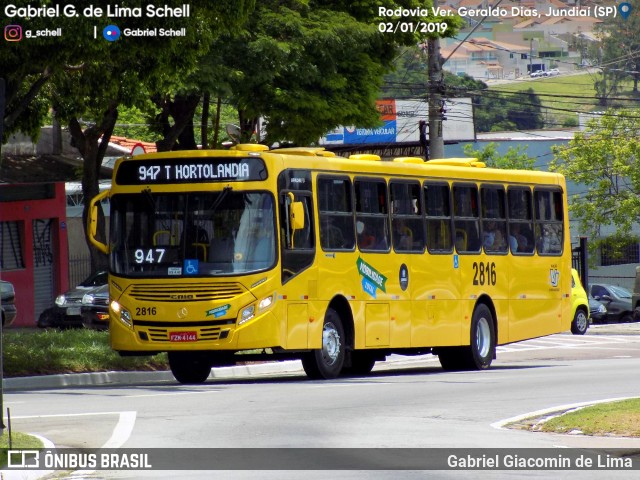 Viação Jundiaiense 2816 na cidade de Jundiaí, São Paulo, Brasil, por Gabriel Giacomin de Lima. Número da foto: #6775313.