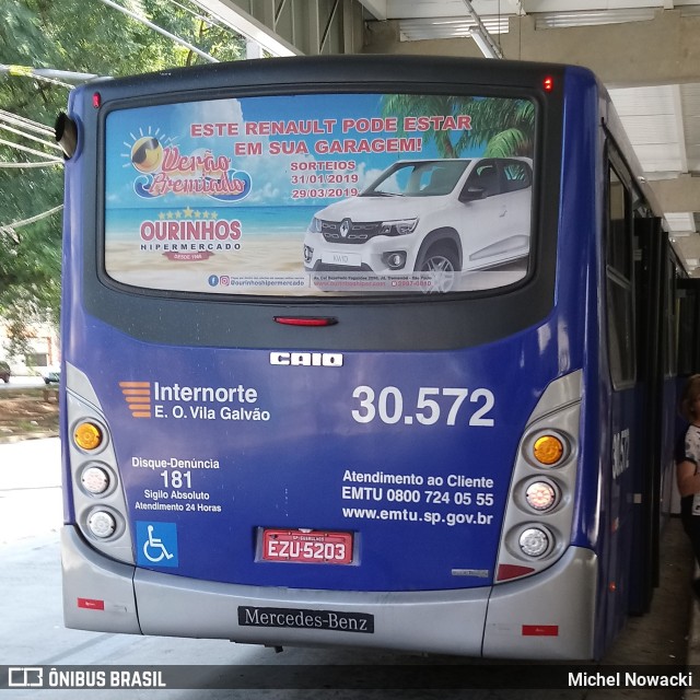 Empresa de Ônibus Vila Galvão 30.572 na cidade de São Paulo, São Paulo, Brasil, por Michel Nowacki. Número da foto: #6774650.