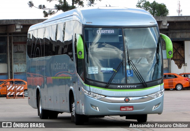 Viação Garcia 8403 na cidade de Curitiba, Paraná, Brasil, por Alessandro Fracaro Chibior. ID da foto: 6775208.