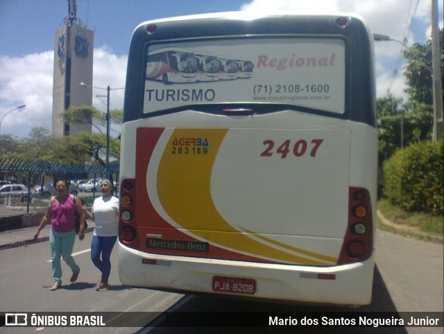 Viação Regional 2407 na cidade de Salvador, Bahia, Brasil, por Mario dos Santos Nogueira Junior. ID da foto: 6773752.