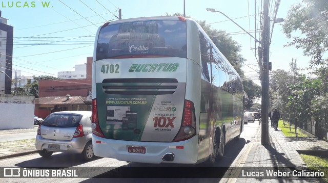 Eucatur - Empresa União Cascavel de Transportes e Turismo 4702 na cidade de Curitiba, Paraná, Brasil, por Lucas Weber Calizario. ID da foto: 6795931.