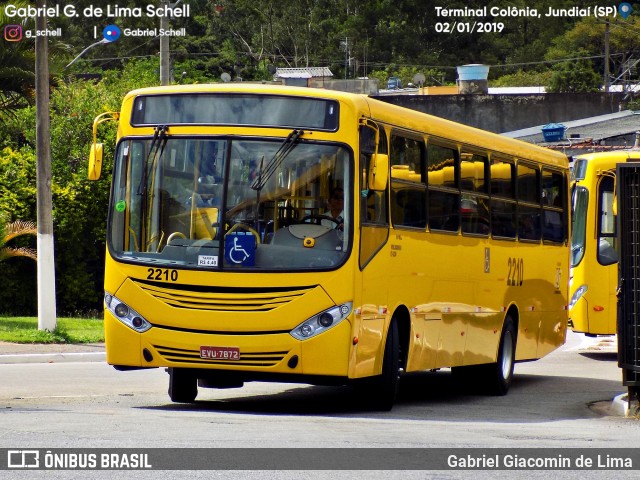 Viação Jundiaiense 2210 na cidade de Jundiaí, São Paulo, Brasil, por Gabriel Giacomin de Lima. ID da foto: 6796895.