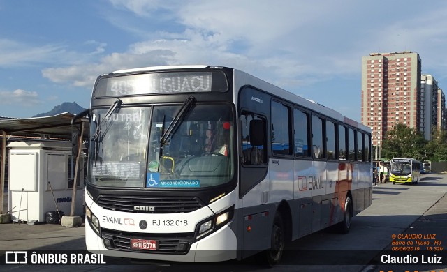 Evanil Transportes e Turismo RJ 132.018 na cidade de Rio de Janeiro, Rio de Janeiro, Brasil, por Claudio Luiz. ID da foto: 6797222.