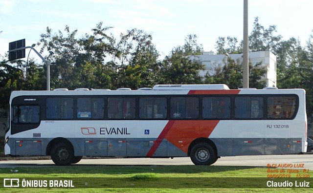 Evanil Transportes e Turismo RJ 132.018 na cidade de Rio de Janeiro, Rio de Janeiro, Brasil, por Claudio Luiz. Número da foto: #6797234.