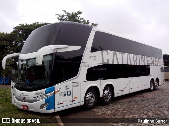 Auto Viação Catarinense 3727 na cidade de Joinville, Santa Catarina, Brasil, por Paulinho Sartor. ID da foto: 6798958.