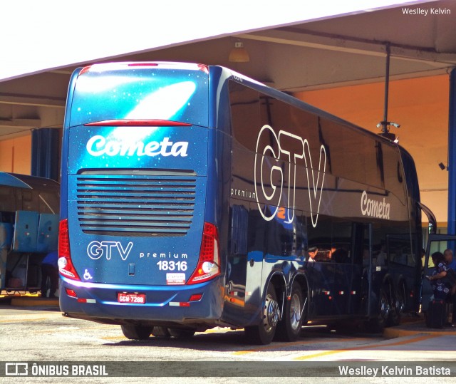 Viação Cometa 18316 na cidade de Sorocaba, São Paulo, Brasil, por Weslley Kelvin Batista. ID da foto: 6798275.