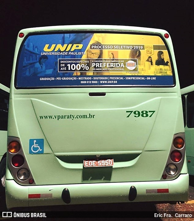Viação Paraty 7987 na cidade de Araraquara, São Paulo, Brasil, por Eric Fra. Carraro. Número da foto: #6802856.