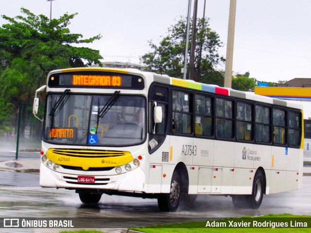 Transportes Vila Isabel A27543 na cidade de Rio de Janeiro, Rio de Janeiro, Brasil, por Adam Xavier Rodrigues Lima. Número da foto: #6801865.