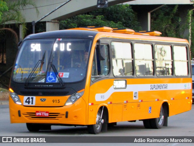 Transporte Suplementar de Belo Horizonte 915 na cidade de Belo Horizonte, Minas Gerais, Brasil, por Adão Raimundo Marcelino. Número da foto: #6803511.