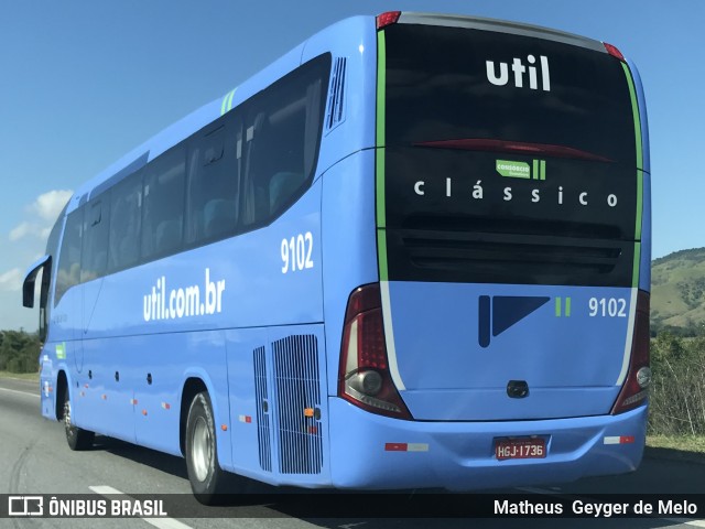 UTIL - União Transporte Interestadual de Luxo 9102 na cidade de Porto Real, Rio de Janeiro, Brasil, por Matheus Geyger de Melo. Número da foto: #6802197.