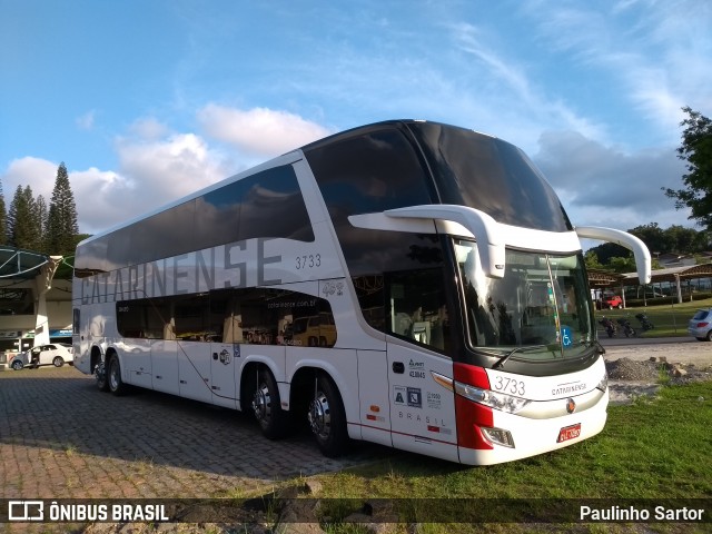 Auto Viação Catarinense 3733 na cidade de Joinville, Santa Catarina, Brasil, por Paulinho Sartor. ID da foto: 6803036.