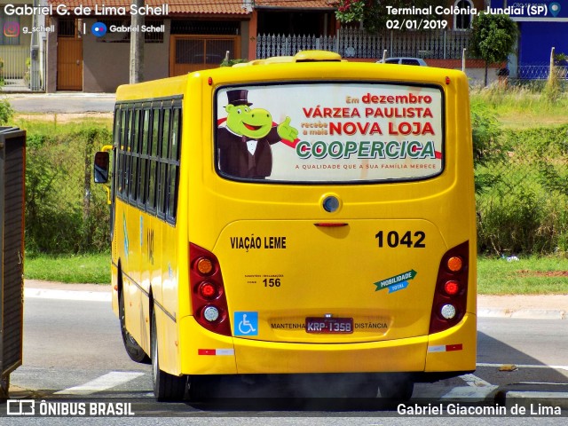 Viação Leme 1042 na cidade de Jundiaí, São Paulo, Brasil, por Gabriel Giacomin de Lima. ID da foto: 6806212.