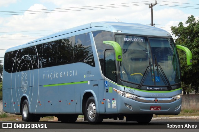 Viação Garcia 8483 na cidade de Paranavaí, Paraná, Brasil, por Robson Alves. Número da foto: #6809816.