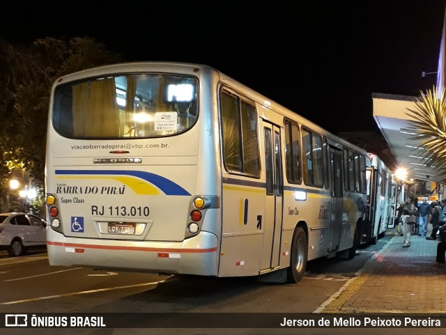 Viação Barra do Piraí Turismo RJ 113.010 na cidade de Barra do Piraí, Rio de Janeiro, Brasil, por Jerson de Mello Peixoto Pereira. ID da foto: 6811434.