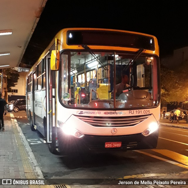 Viação Progresso RJ 191.025 na cidade de Barra do Piraí, Rio de Janeiro, Brasil, por Jerson de Mello Peixoto Pereira. ID da foto: 6811429.